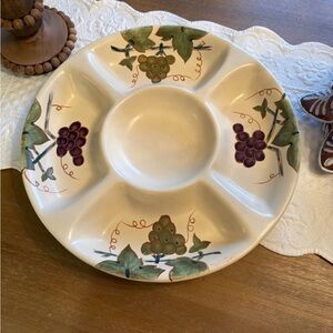 Mikasa Chablis Stoneware 5-part round divided serving platter